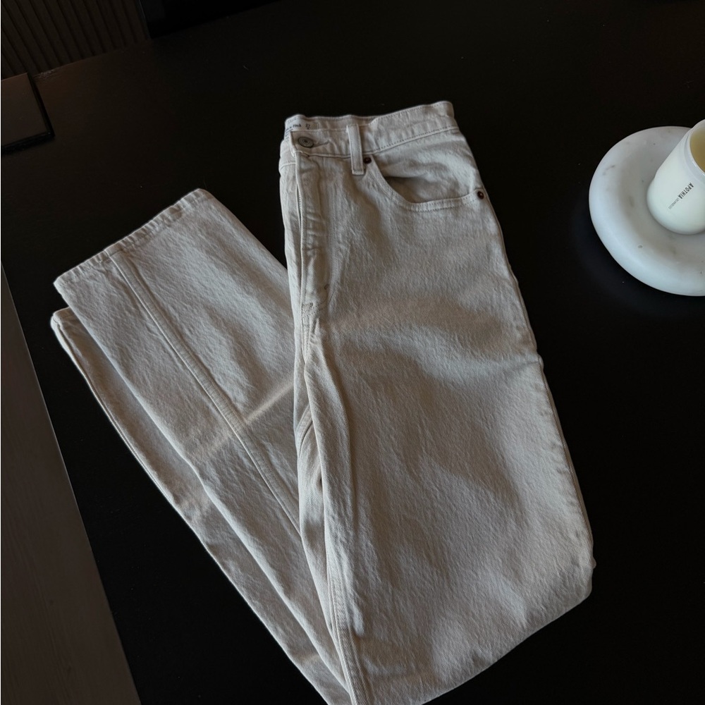Abercrombie Cream Straight-Leg Jeans 27L
